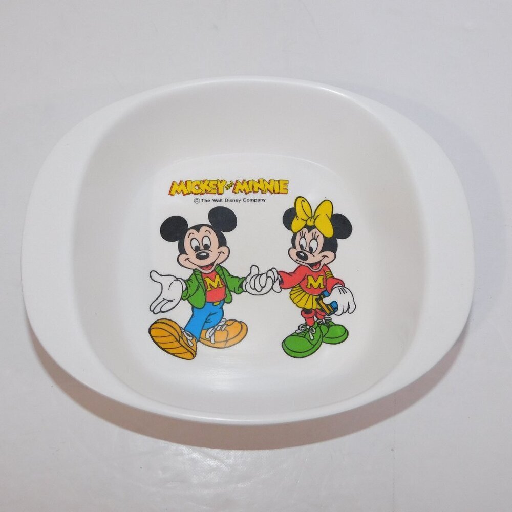 Vintage Disney Mickey Mouse Minnie melamine Childrens kid Bowl Srithai Superware
